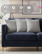 Set of 2 Light Grey Decorative Throw Pillow Covers for Sofa & Bed Cushions